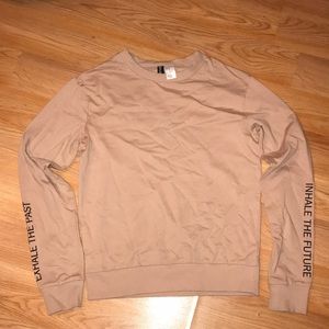 Women’s Tan Sweatshirt with Black writing detail